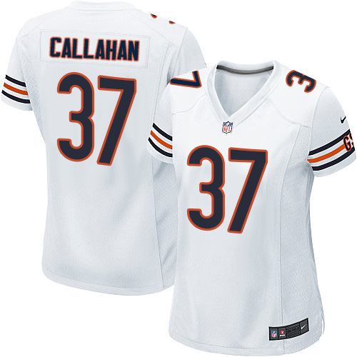 Women's Elite Bryce Callahan Nike Jersey White Road - #37 NFL Chicago Bears